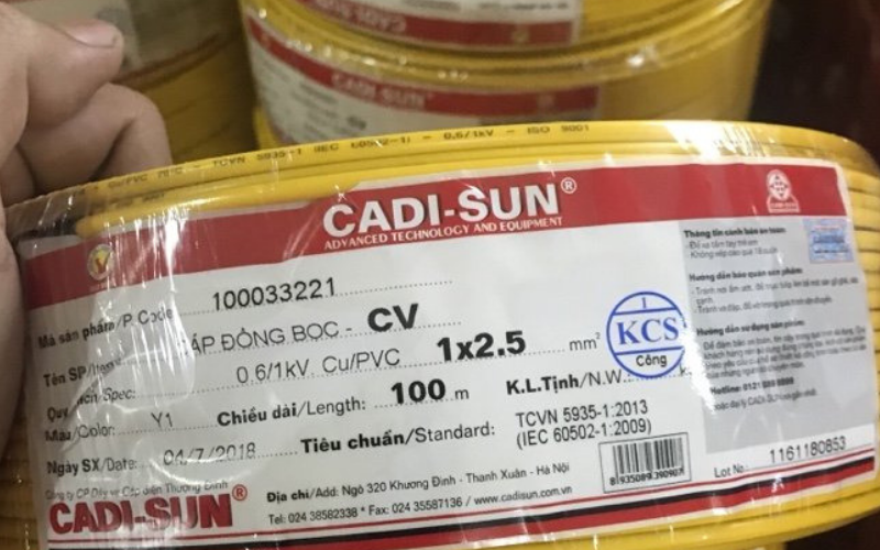 Dây cáp điện Cadisun 1x2.5
