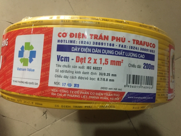 Dây điện Trần Phú VCm 2x1.5