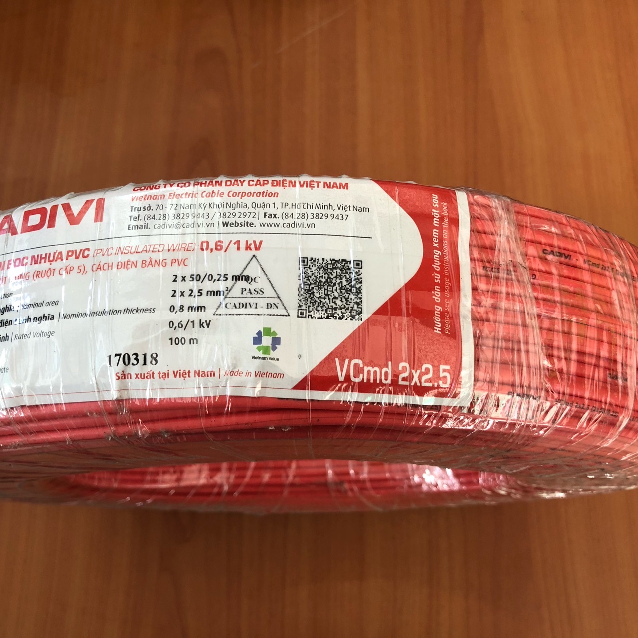 Dây đôi mềm dẹt Cadivi VCmo 2x2.5